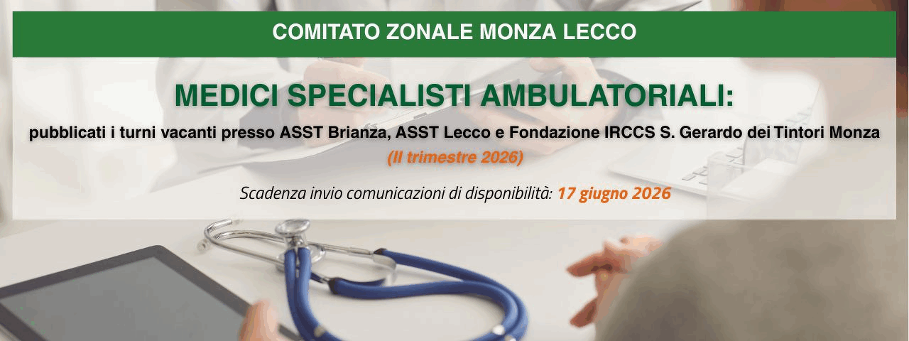 Medici Specialisti Ambulatoriali: incarichi II trimestre 2026
